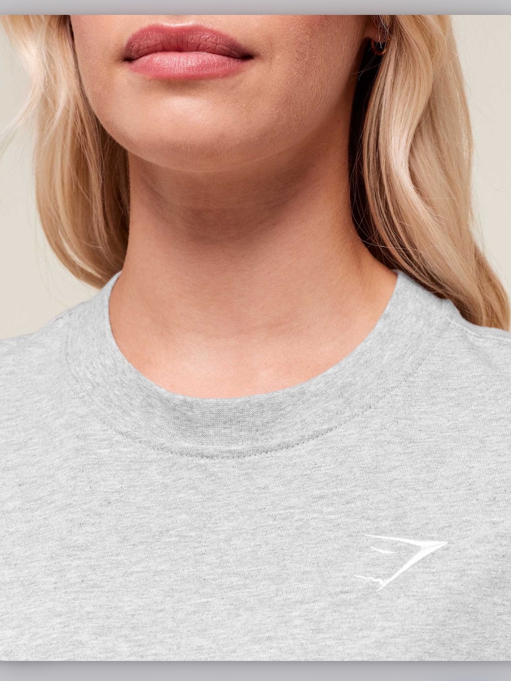 Gymshark Heather Gray Crewneck Tee with White Logo